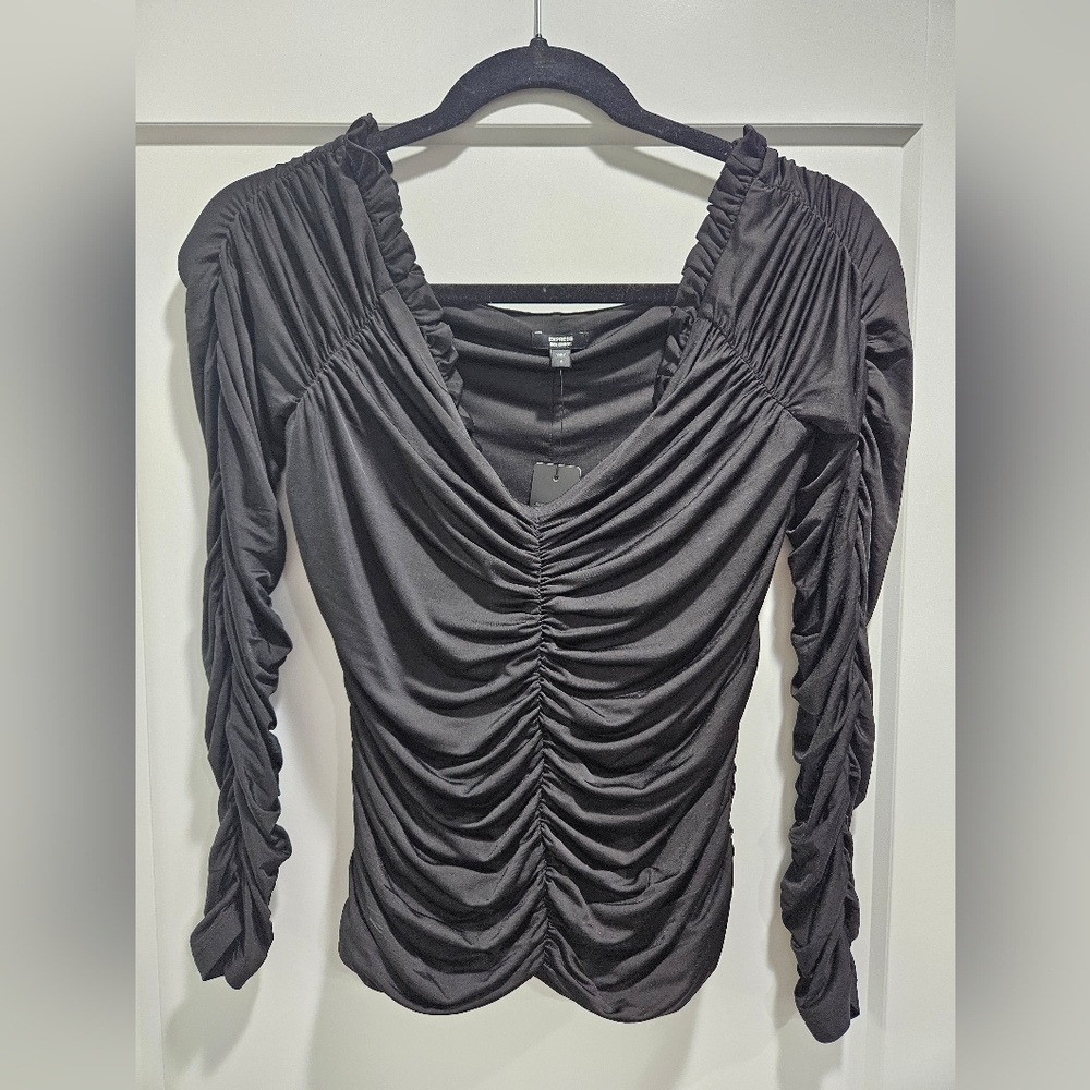 NWT Express - Off The Shoulder Ruched Blouse